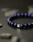 Preview: Armband mit 8 mm Tigerauge-Stein - Gem Dark Blue